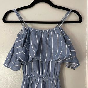 Vintage Havana blue and white striped jumpsuit